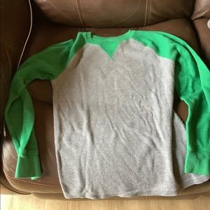 Cat & Jack Grey/Green Long Sleeve Thermal Youth Large